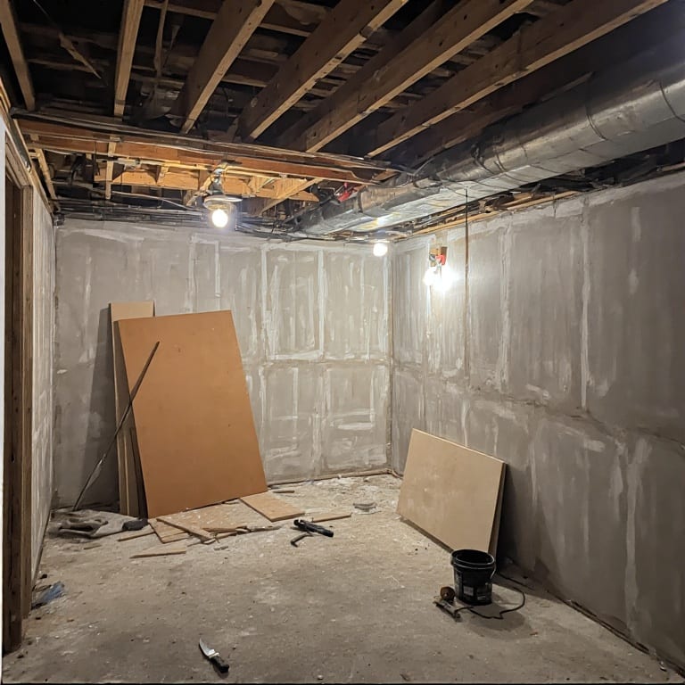 Basement drywall and framing