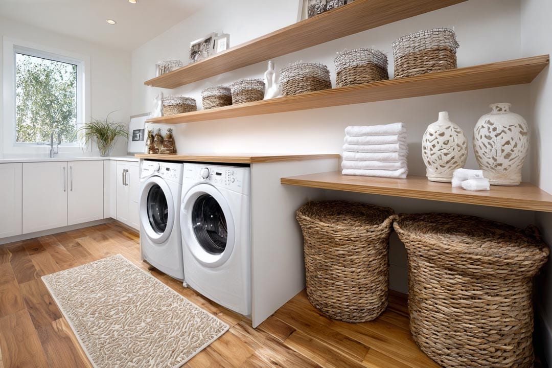 Basement laundry room and storage